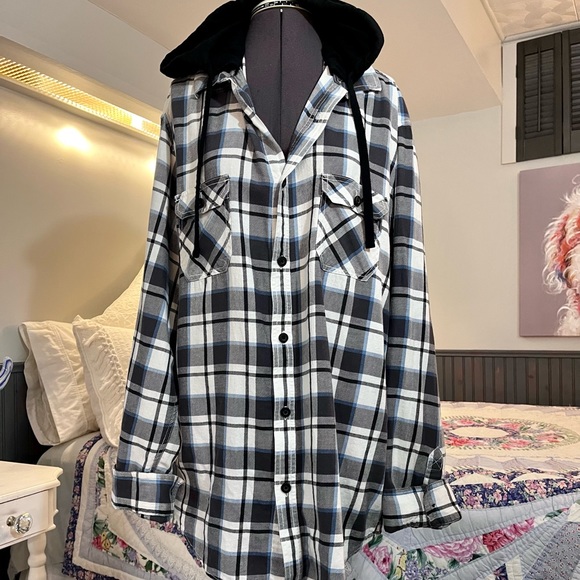 Tony Hawk Other - Tony Hawk Plaid Hood Long Sleeve Shirt